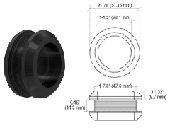 CRL Matte Black Laguna Series Thru-Glass Pull