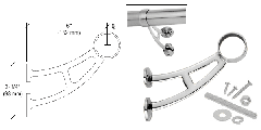 CRL Polished Stainless Bar Foot Railing Bracket for 1-1/2" Tubing