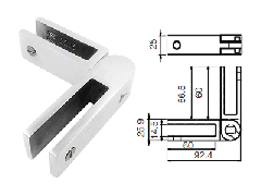 CRL Brushed Stainless Adjustable Glass-to-Glass Bracing Clamp