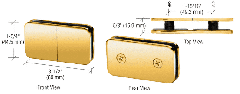 CRL Polished Brass 180 Degree Traditional Style Split Face and 'Y' Inline Glass Clamp