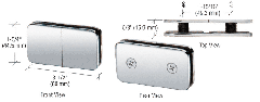 CRL Polished Chrome 180 Degree Traditional Style Split Face and 'Y' Inline Glass-to-Glass Clamp