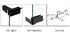 CRL Black Recess Mount Glass Door Hinge