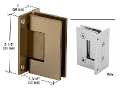 CRL Brushed Bronze Geneva 037 Series Wall Mount Full Back Plate Standard Hinge