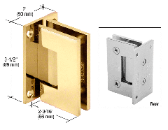 CRL Polished Brass Geneva 037 Series Wall Mount Full Back Plate Standard Hinge