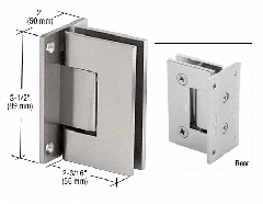 CRL Brushed Satin Chrome Geneva 037 Series Wall Mount Full Back Plate Standard Hinge