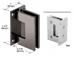 CRL Gun Metal Geneva 037 Series Wall Mount Full Back Plate Standard Hinge