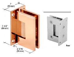 CRL Polished Copper Geneva 037 Series Wall Mount Full Back Plate Standard Hinge