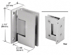 CRL Satin Chrome Geneva 037 Series Wall Mount Full Back Plate Standard Hinge