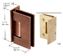 CRL Antique Brushed Copper Geneva 044 Series Wall Mount Offset Back Plate Hinge