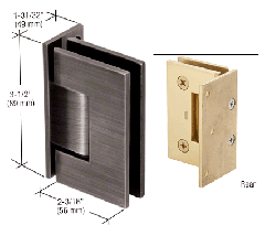 CRL Antique Brushed Nickel Geneva 044 Series Wall Mount Offset Back Plate Hinge