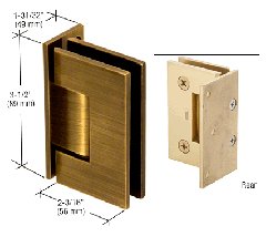 CRL Antique Brass Geneva 044 Series Wall Mount Offset Back Plate Hinge