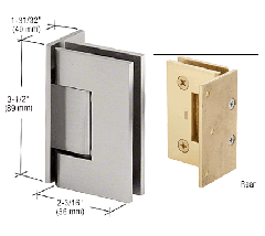 CRL Brushed Satin Chrome Geneva 044 Series Wall Mount Offset Back Plate Hinge