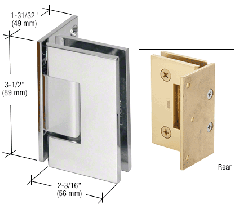 CRL Polished Chrome Geneva 044 Series Wall Mount Offset Back Plate Hinge