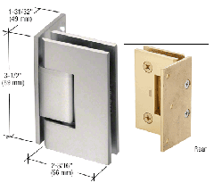 CRL Satin Nickel Geneva 044 Series Wall Mount Offset Back Plate Hinge