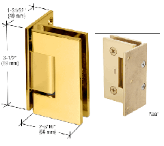 CRL Ultra Brass Geneva 044 Series Wall Mount Offset Back Plate Hinge