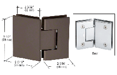 CRL Oil Rubbed Bronze Geneva 045 Series 135 Degree Glass-to-Glass Hinge