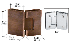 CRL Antique Brushed Copper Geneva 045 Series 135 Degree Glass-to-Glass Hinge