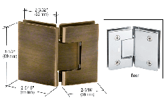 CRL Antique Brass Geneva 045 Series 135 Degree Glass-to-Glass Hinge