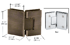 CRL Antique Bronze Geneva 045 Series 135 Degree Glass-to-Glass Hinge