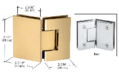 CRL Brushed Bronze Geneva 045 Series 135 Degree Glass-to-Glass Hinge