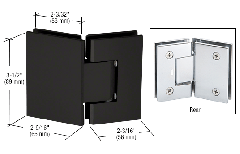 CRL Matte Black Geneva 045 Series 135 Degree Glass-to-Glass Hinge