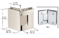 CRL Polished Nickel Geneva 045 Series 135 Degree Glass-to-Glass Hinge