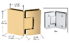 CRL Satin Brass Geneva 045 Series 135 Degree Glass-to-Glass Hinge