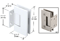 CRL All White Geneva 074 Series Wall Mount Short Back Plate Hinge