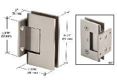 CRL Brushed Nickel Geneva 074 Series Wall Mount Short Back Plate Hinge