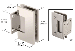 CRL Polished Nickel Geneva 074 Series Wall Mount Short Back Plate Hinge