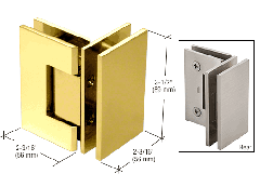 CRL Polished Brass Geneva 092 Series 90 Degree Glass-to-Glass Hinge