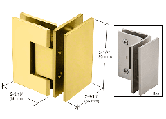 CRL Satin Brass Geneva 092 Series 90 Degree Glass-to-Glass Hinge