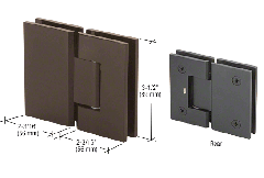 CRL Oil Rubbed Bronze Geneva 180 Series 180 Degree Glass-to-Glass Standard Hinge