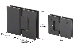 CRL All Black Geneva 180 Series 180 Degree Glass-to-Glass Standard Hinge