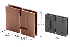 CRL Brushed Copper Geneva 180 Series 180 Degree Glass-to-Glass Standard Hinge