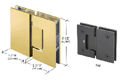 CRL Polished Brass Geneva 180 Series 180 Degree Glass-to-Glass Standard Hinge