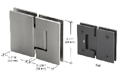 CRL Brushed Satin Chrome Geneva 180 Series 180 Degree Glass-to-Glass Standard Hinge