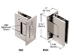 CRL Polished Nickel Geneva 337 Series Adjustable Wall Mount Full Back Plate Hinge