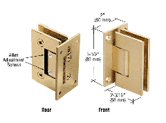 CRL Satin Brass Geneva 337 Series Adjustable Wall Mount Full Back Plate Hinge