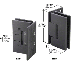 CRL Adjustable Gun Metal Wall Mount Offset Back Plate