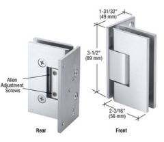 CRL Adjustable Brushed Satin Chrome Wall Mount Offset Back Plate