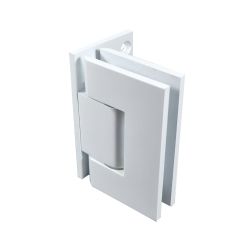 CRL White Geneva Series Off Set, Wall Mount, Adjustable Hinge