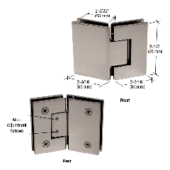 CRL Brushed Nickel Geneva 345 Series Adjustable 135 Degree Glass-to-Glass Hinge