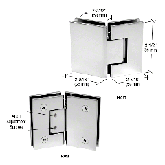 CRL Polished Chrome Geneva 345 Series Adjustable 135º Glass-to-Glass Hinge