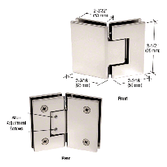 CRL Polished Nickel Geneva 345 Series Adjustable 135 Degree Glass-to-Glass Hinge