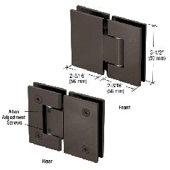 CRL Oil Rubbed Bronze Geneva 380 Series Adjustable 180 Degree Glass-to-Glass Hinge