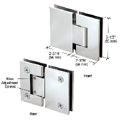 CRL Polished Chrome Geneva 380 Series Adjustable 180º Glass-to-Glass Hinge