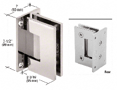 CRL Polished Nickel Geneva 537 Series Wall Mount Full Back Plate Standard Hinge With 5 Degree Offset