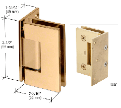 CRL Gold Plated Geneva 544 Series Wall Mount Offset Back Plate Hinge