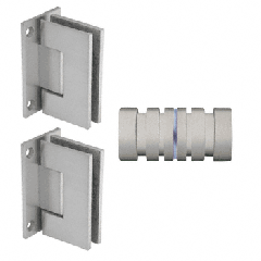 CRL Brushed Nickel Geneva Shower Knob and Hinge Set